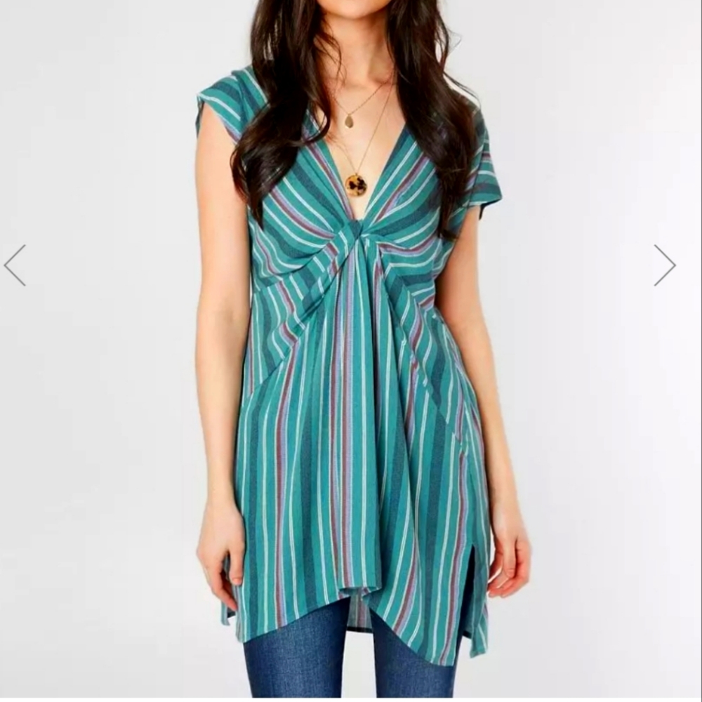 Striped Woven Tunic Top